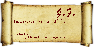 Gubicza Fortunát névjegykártya